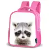 Rachid Racoon Kinderrugzak - Roze middel -schuin