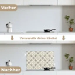Antiek - Tegel - Beige keuken achterwand spatscherm klein 900 -voor_na_DE