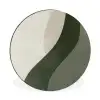 Japandi - Groen - Abstract - Modern Wandcirkel aluminium klein -3d