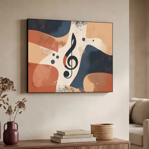 Sleutel - G - Abstract - Beige Textielframe - compleet frame klein -sfeer3