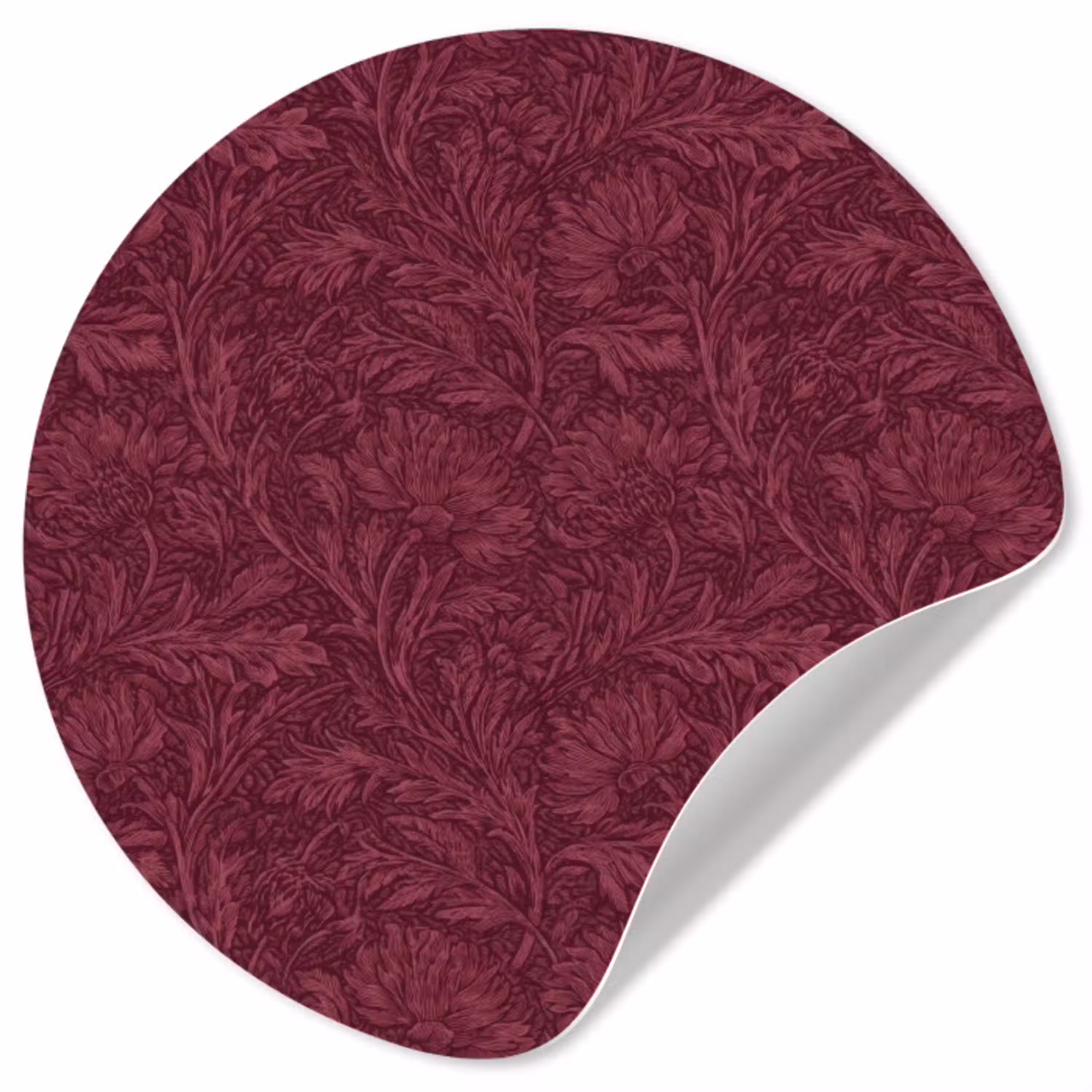 Bladeren - Patroon - Paars Wandcirkel behangsticker klein 186 -3d