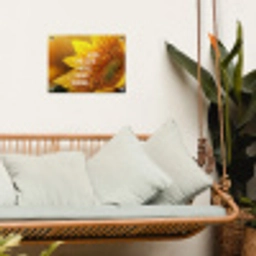 Zonnebloem - Close up - Geel - Quote tuinposter los doek klein -sfeer7