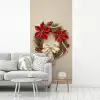 Deurkrans - Strik - Kerst - Rood - Groen fotobehang vinyl groot -woonkamer