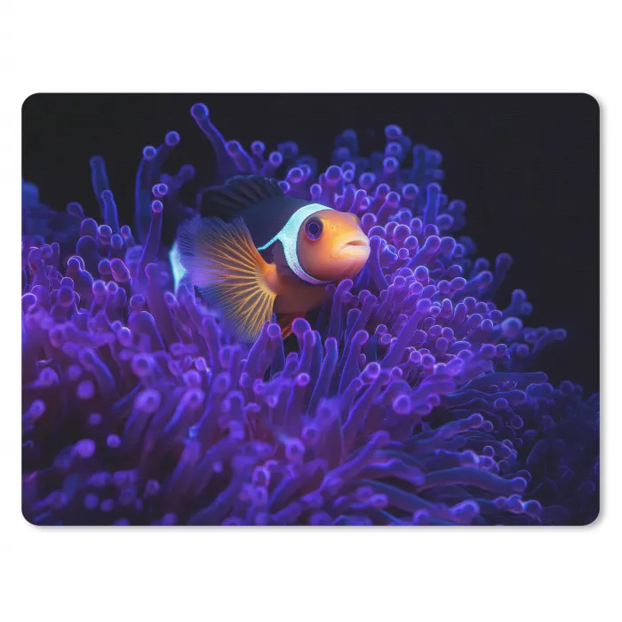 Koraal - Vis - Oranje - Zee muismat rubber klein -3d