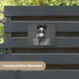 Vrouw - Koffie - Zwart - Wit tuinposter los doek klein -sfeer3