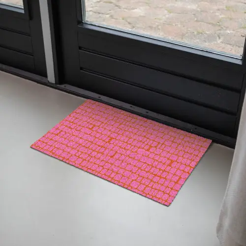 Organisch - Raster - Roze Deurmat klein 898 -sfeer2