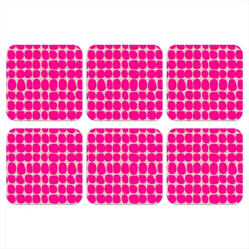 Stippen - Patroon - Roze onderzetter kurk middel 366 -3d