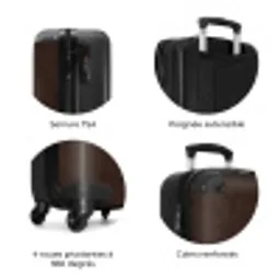 Lederen look chocolade bruin NBS - Handbagage koffer - Volwassenen Unisex middel zzzzzzzbolletjes_FR