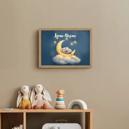 Sterren - Olifant - Maan - Wolken Light Box met batterij (Wandlamp kind) middel -sfeer2_kind