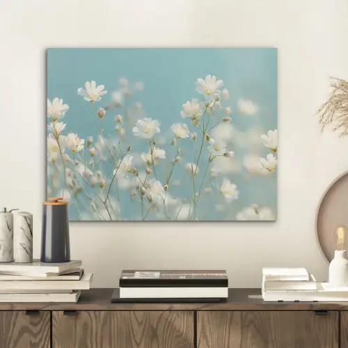 Stengels - Bloemen - Lucht - Wit PET vilt klein -sfeer1