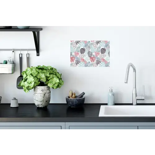 Bladeren - Jungle - Pastel - Tropisch Muursticker klein -keuken