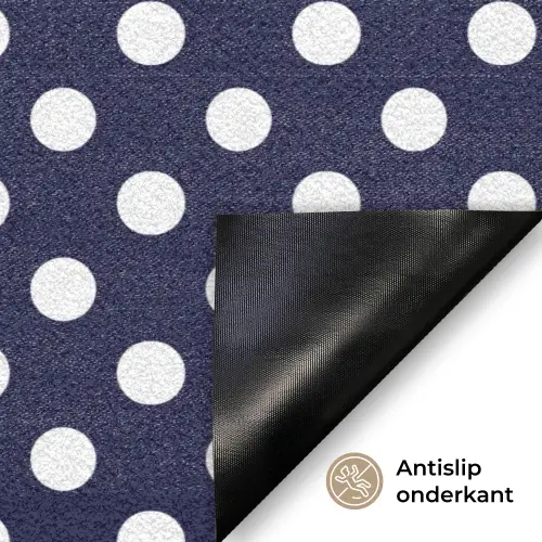 Oceaan - Stippen - Blauw - Wit Deurmat klein 898 -antislip_NL