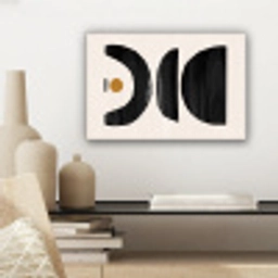 Modern - Abstracte kunst - Zwart - Beige canvas 2cm klein -sfeer6