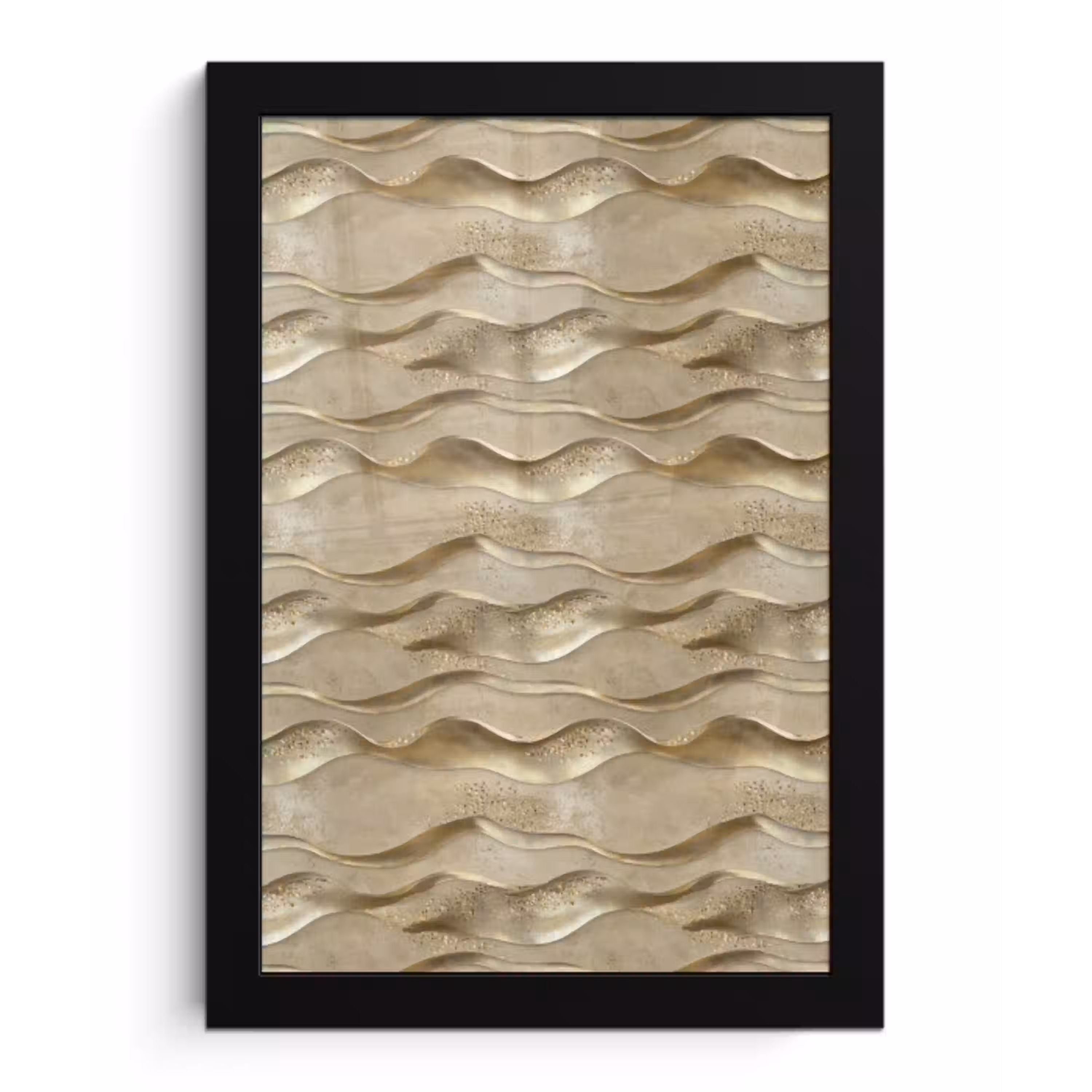 Golven - Patroon - Goud fotolijst zwart zonder passe partout klein 224 -3d