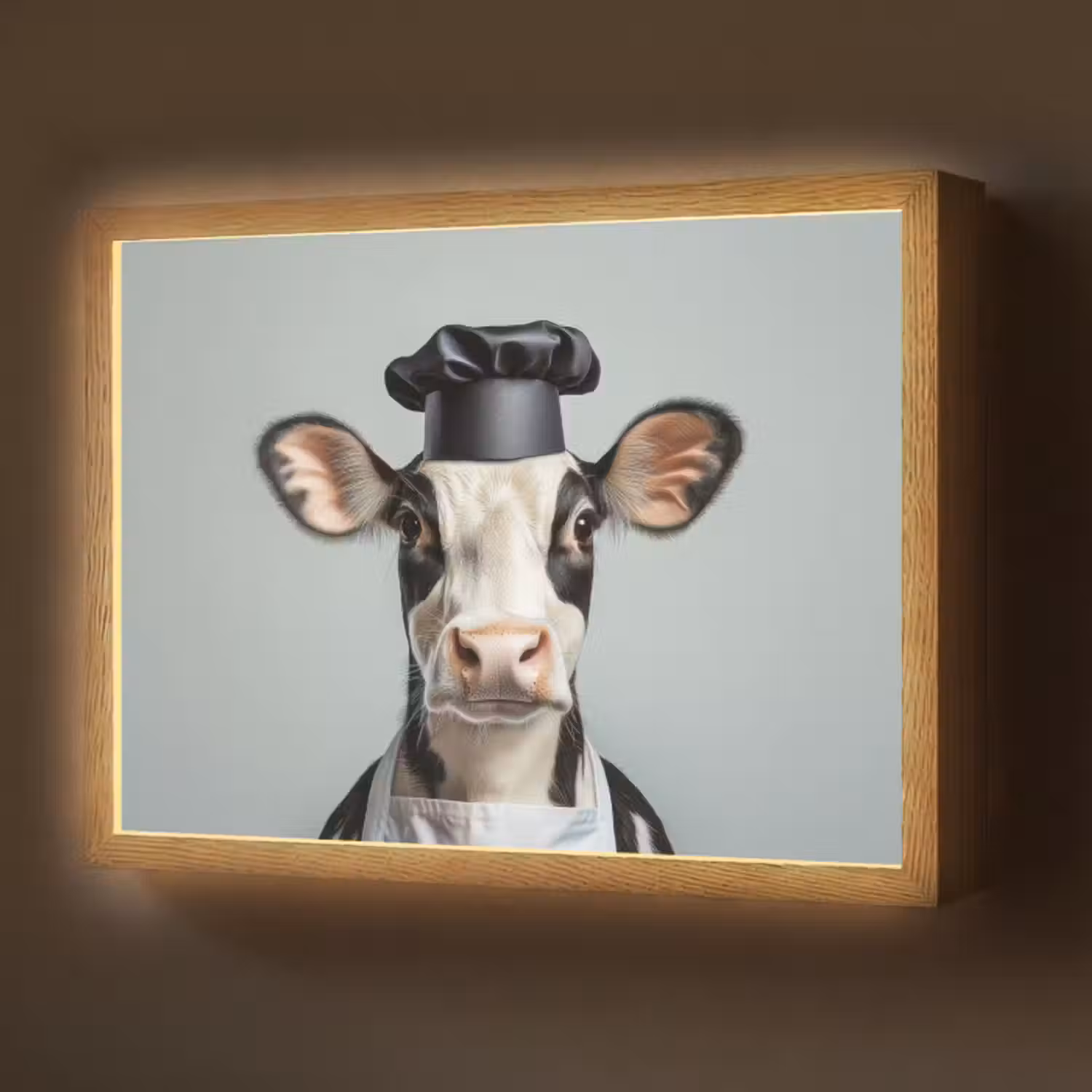 Lightbox - Wandlamp - Koe - Zwart - Wit - Kok