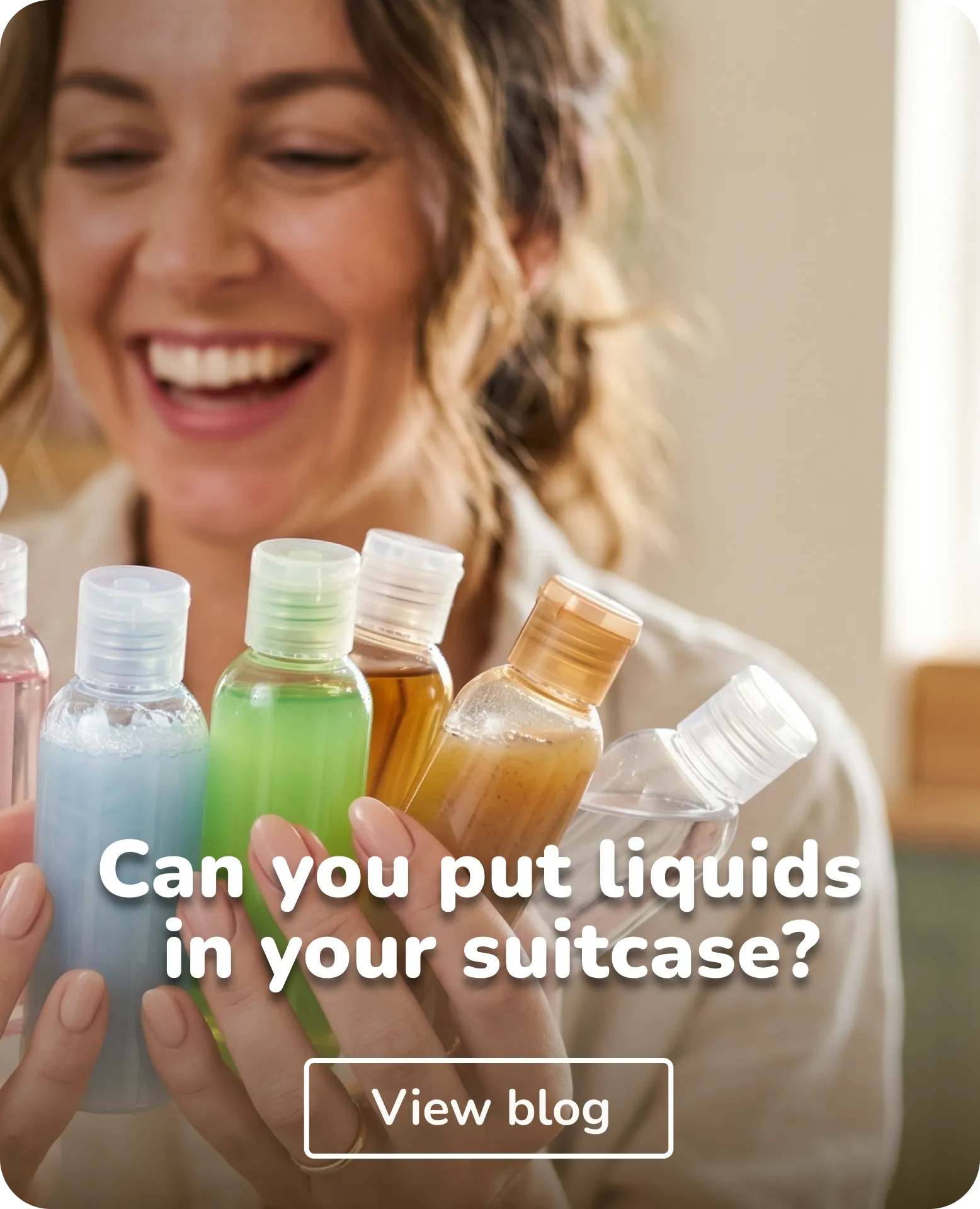 woman with liquids in hand