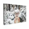 Hert - Sneeuw - Winter - Bos - Dieren canvas 2cm klein -z3d
