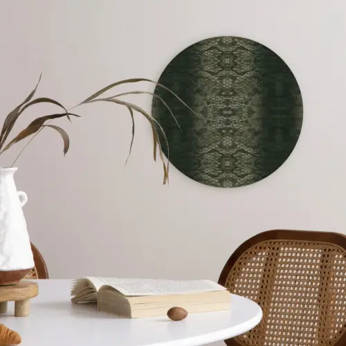 Slang - Boa - Mos - Groen Wandcirkel plexiglas klein 852 -sfeer4