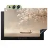 Bloesems - Wit - Boot - Minimalistisch Inductie beschemer met haakjes klein -3d