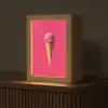 Schepijs - Roze - Hoorntje Light Box met kabel (Tafellamp) klein -z3d_website