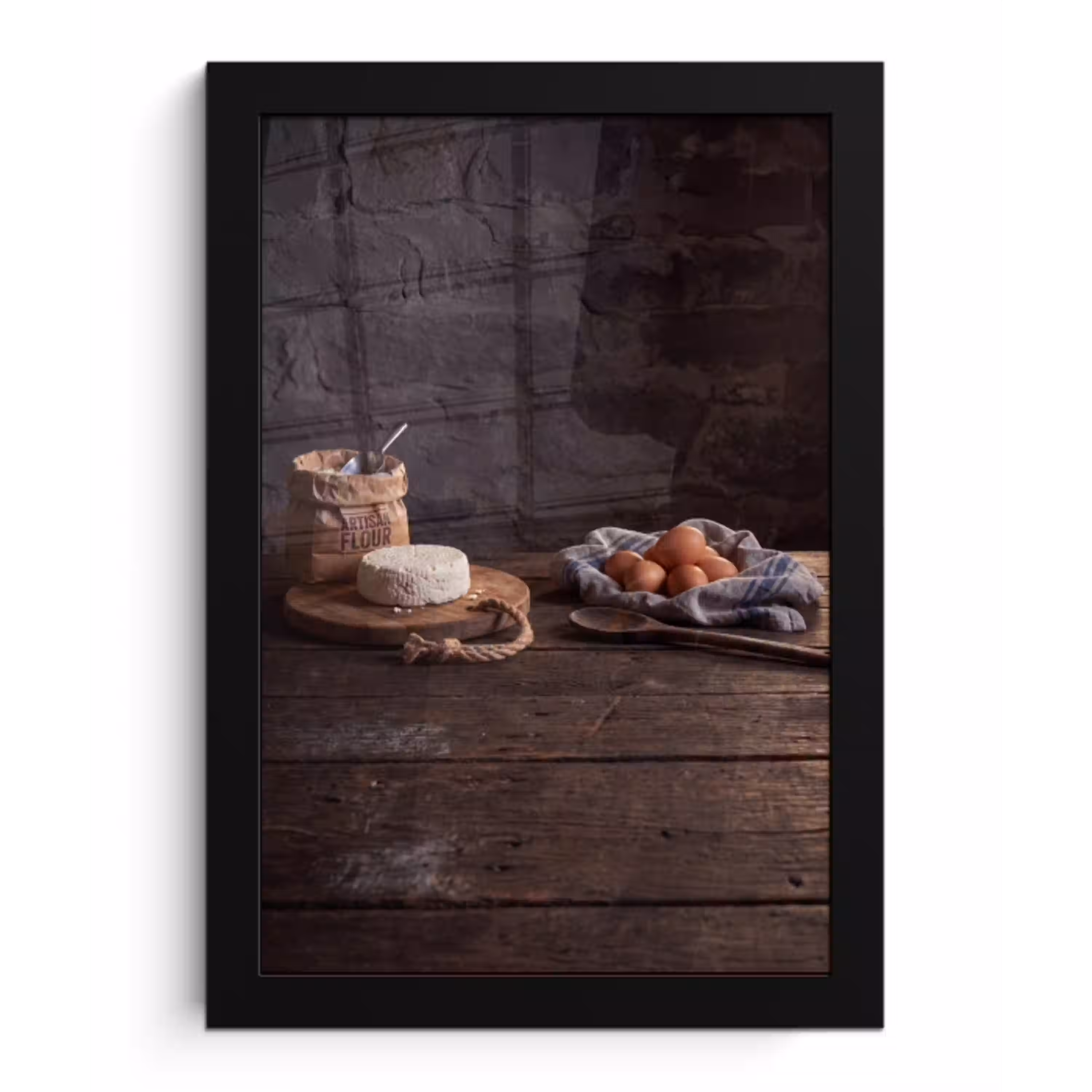 Meel - Eieren - Eten fotolijst zwart zonder passe partout klein -3d
