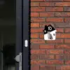 Zwart wit - Huisdier - Zilvergrijs gestreepte kat Naambord Huisje klein -sfeer2