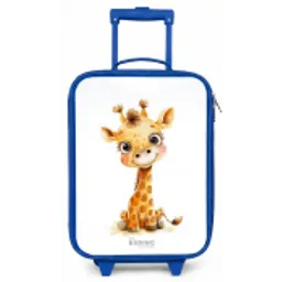 Baby giraffe Kinderkoffer - Blauw klein -zz3dotto