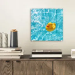 Badeend - Dobberen - Blauw plexiglas 5mm klein -sfeer1