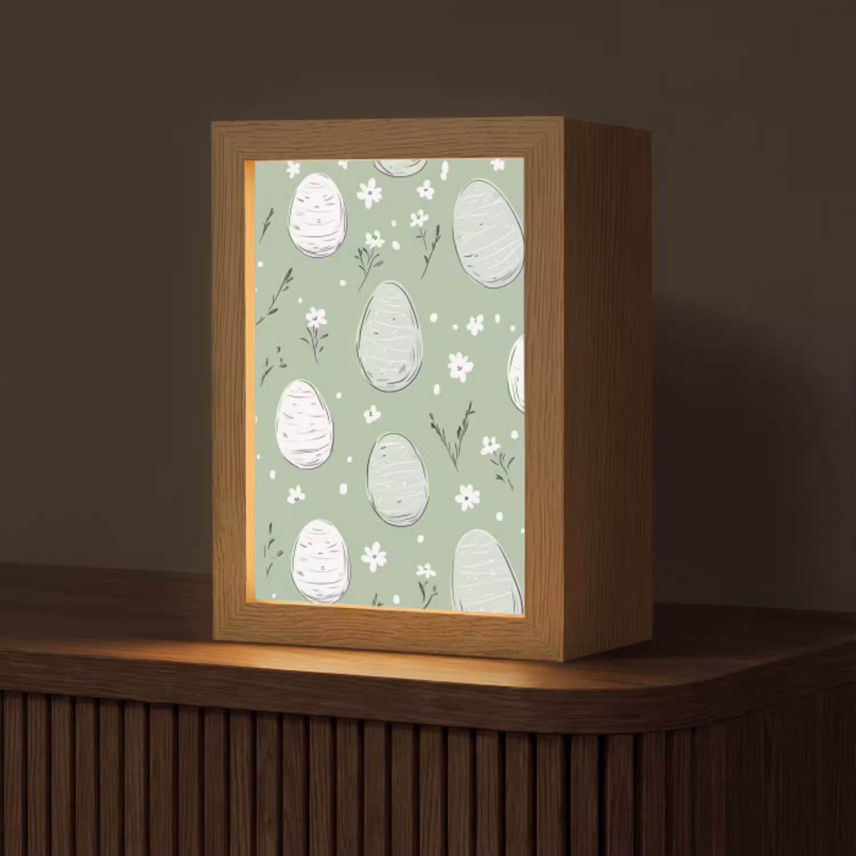 Groen - Eieren - Patroon Light Box met kabel (Tafellamp) klein -z3d_website