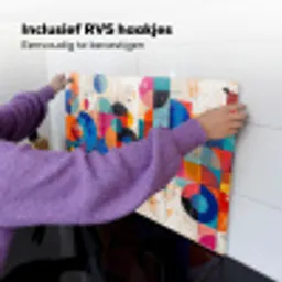 Kunst - Geometrisch - Abstract - Kleurrijk Inductie beschemer met haakjes klein -ky-ophangen-nl
