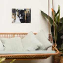 Panter - Zwart - Abstract - Verfstreken tuinposter los doek klein -sfeer7