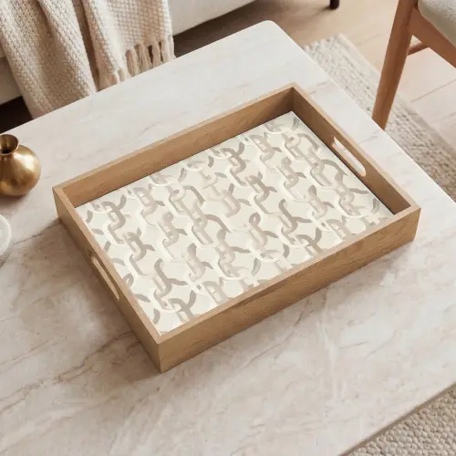 Motief - Abstract - Beige Dienblad Rechthoek middel 911 -sfeer1