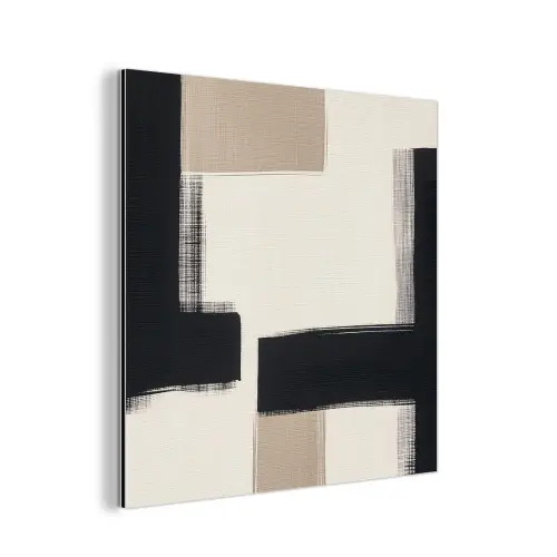 Zwart - Abstract - Japandi aluminium wit klein -3d