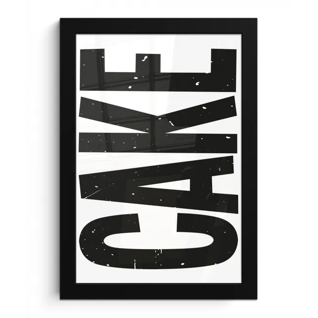 Zwart - Cake - Eten - Decoratie fotolijst zwart zonder passe partout klein -3d