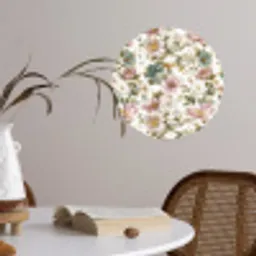 Bloemen - Patroon - Pastel Wandcirkel behangsticker klein 186 -sfeer3
