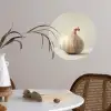 Knoflook - Natuurlijk - Beige Wandcirkel behangsticker klein -sfeer3
