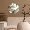 Gebouw - Palmbomen - Beige - Zon Wandcirkel plexiglas klein -sfeer1