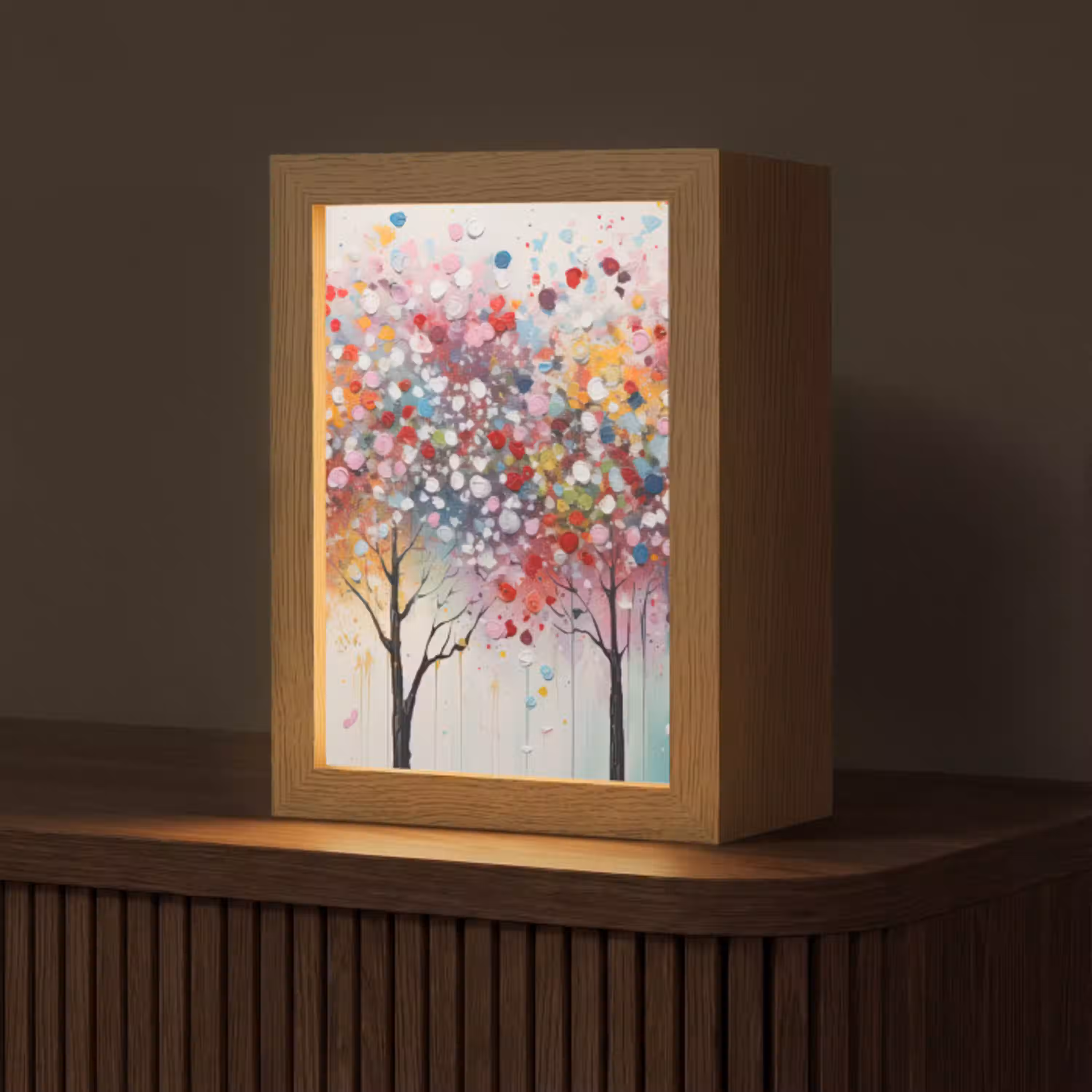 Kunst - Bomen - Natuur - Acryl Light Box met kabel (Tafellamp) klein -z3d_website