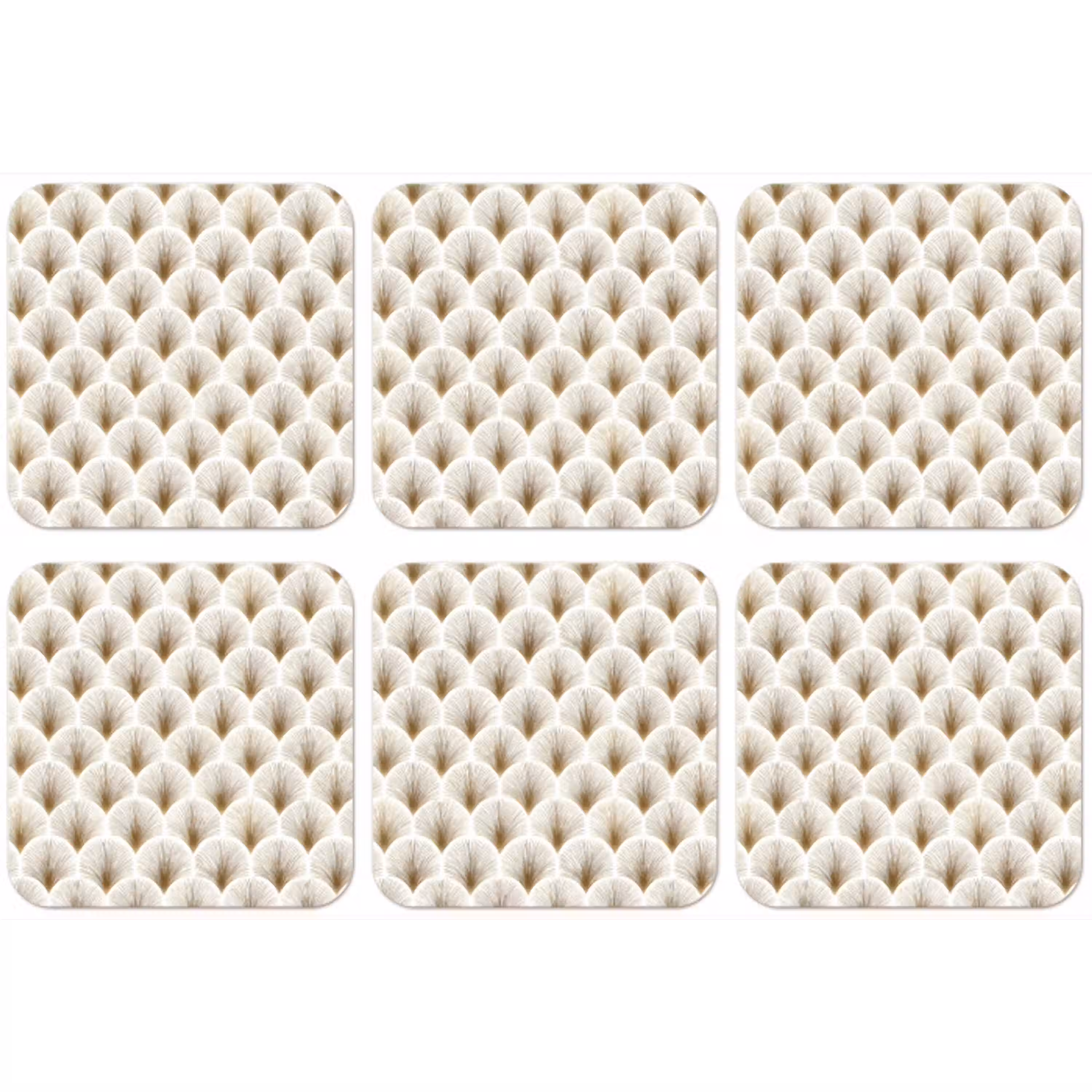 Waaiers - Art Deco - Elegant - Goud - Wit onderzetter kurk middel 366 -zkaufland3dotto