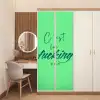 c'est la fucking vie - Groen - Penseelstijl deurposter klein -sfeer3