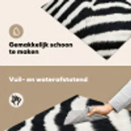 Zebra - Vacht - Klassiek - Zwart - Wit Inductie beschemer met haakjes klein -ky-schoon-nl