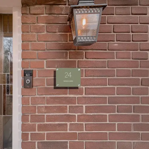 Olijfgroen - Klassiek Naambord Rechthoek middel -sfeer7-rechthoek-S