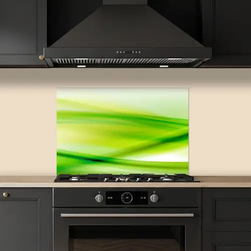Golven - Abstract - Groen keuken achterwand spatscherm klein -sfeer1