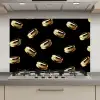 Macarons - Patroon - Goud - Zwart keuken achterwand spatscherm klein -3d_website