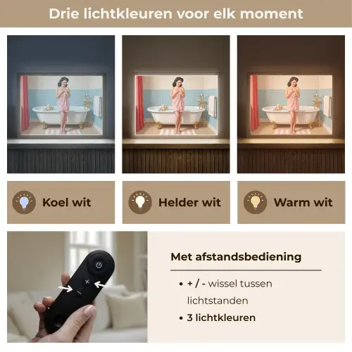 Badkamer - Vrouw - Roze Light Box met batterij (Wandlamp) middel -USP_lichtkleurNL