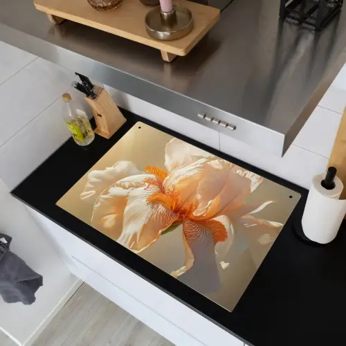 Close up - Oranje - Iris Inductie beschemer met haakjes klein -sfeer1
