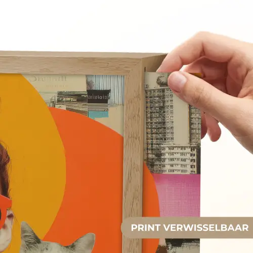 Vrouw - Bril - Strik - Retro Light Box met batterij (Wandlamp) middel -USP_websiteprintNL