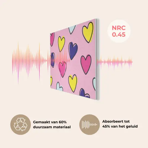Hartjes - Valentijn - Patroon - Kleurrijk PET vilt klein -USP_NL