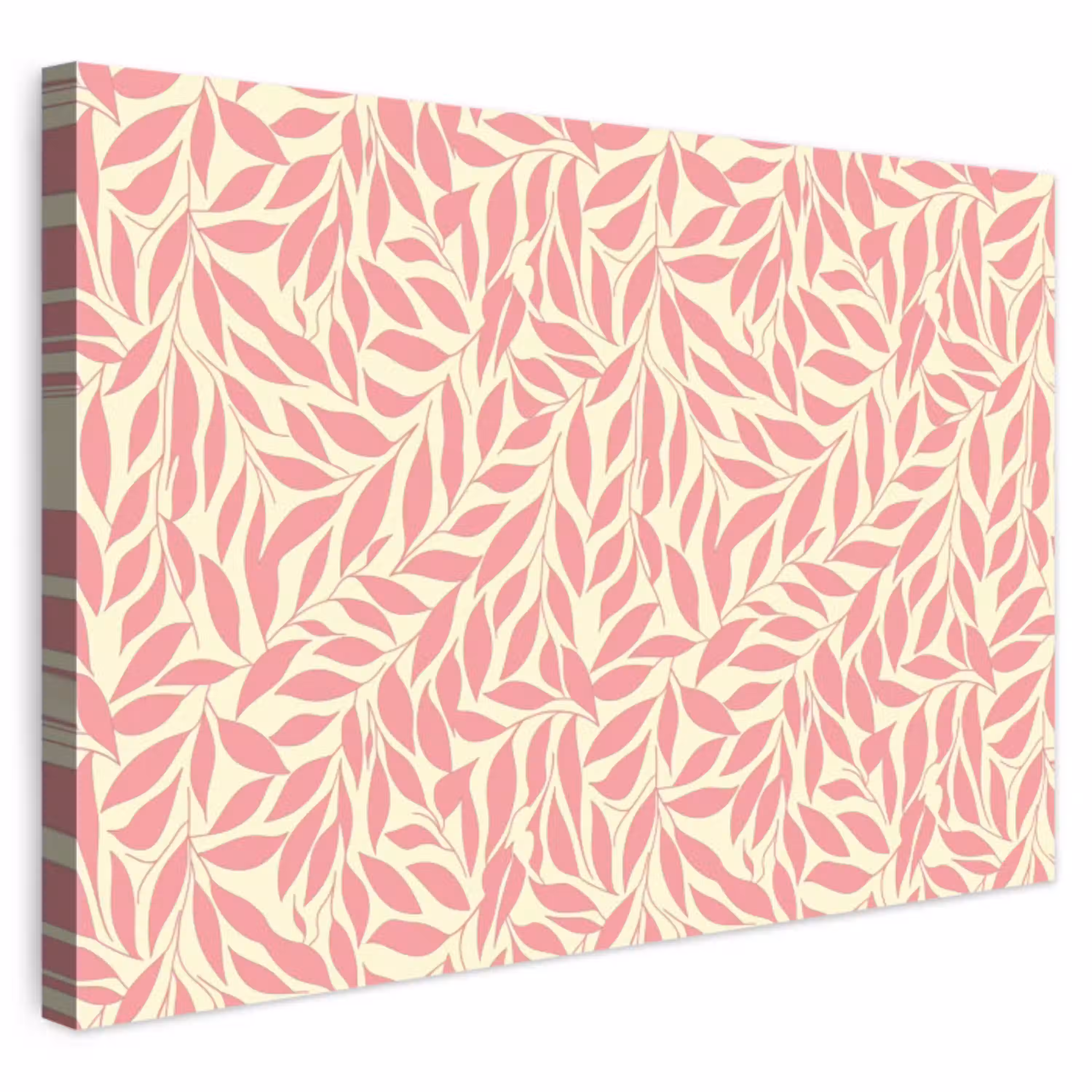 Roze - Bladeren - Dynamisch - Patroon Tuinposter op houten frame 2 cm dik klein 845 -3d