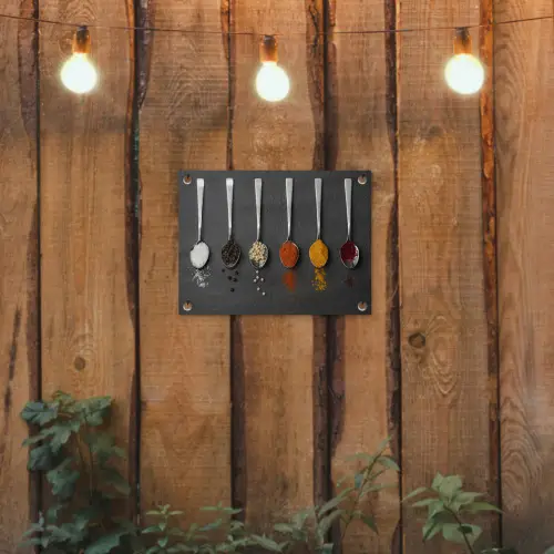 Specerijen - Lepels - Tafel - Rustiek - Kruiden tuinposter los doek klein -sfeer1